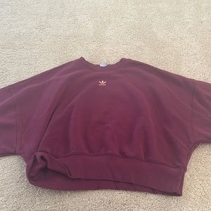 Maroon cropped adidas sweatshirt. Perfect condition.